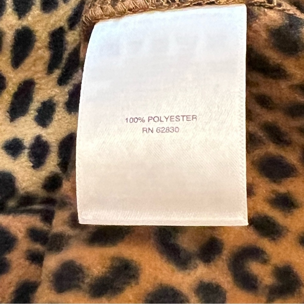 NEW Lands End Quarter Zip Printed Fleece Pullover Sweater Jacket L Animal Print - Picture 14 of 14